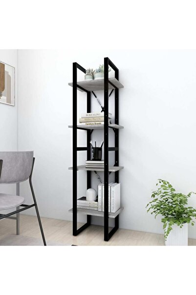 Concept Bibliotecă cu 4 niveluri gri sonoma 40x30x140 cm lemn compozit