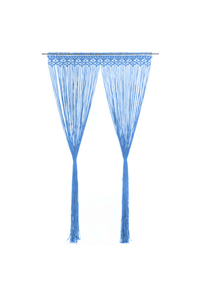 Concept Κουρτίνα μακραμέ, μπλε, 140 x 240 εκ., Βαμβάκι
