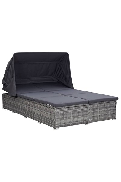 Concept Ξαπλώστρα 2 ατόμων με Μαξιλάρι, γκρι, πολυρατάν