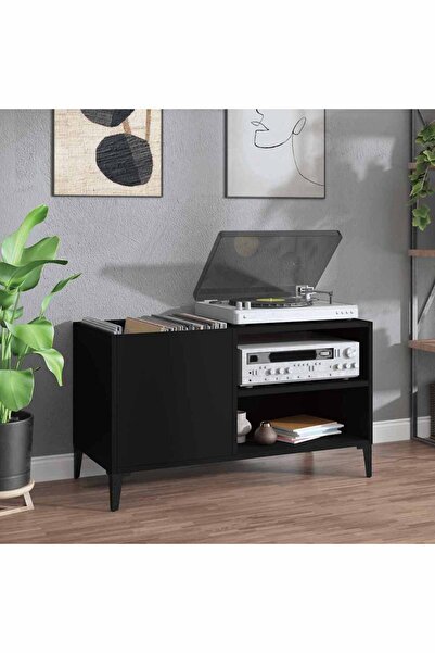 Concept Dulap pentru discuri, negru, 84,5x38x48 cm, lemn prelucrat