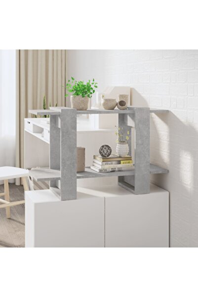 Concept Βιβλιοθήκη/Διαχωριστικό δωματίου, γκρι χρώματος τσιμέντου, 80x30x51 εκ.