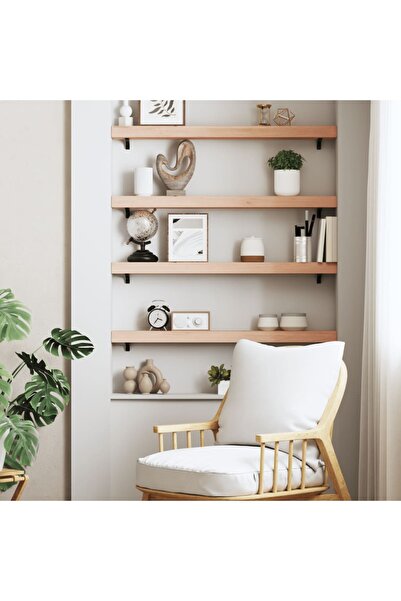 Concept Ράφι τοίχου, 80x10x6 cm, μασίφ ακατέργαστο ξύλο βελανιδιάς