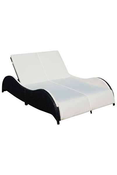 Concept Διπλό ξαπλώστρα θαλάσσης με Μαξιλάρι, μαύρη, πολυρατάν