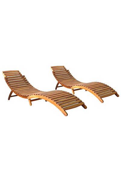 Concept Ξαπλώστρες, 2 τεμ., από μασίφ ξύλο ακακίας