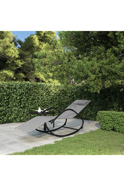 Concept Șezlong cu balansoar, gri, oțel și textilenă