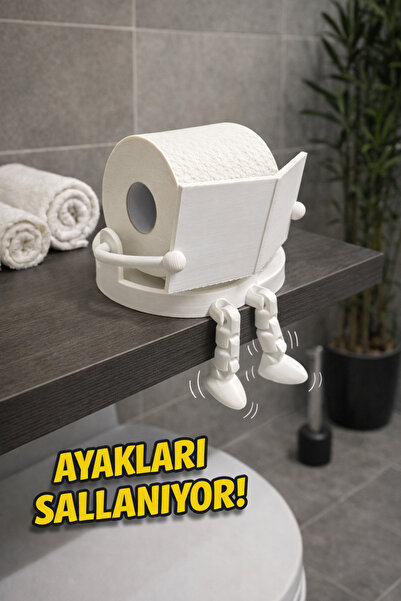 Okuyan Adam Tuvalet Kağıdı Standı – Komik Dekoratif Banyo Organizer