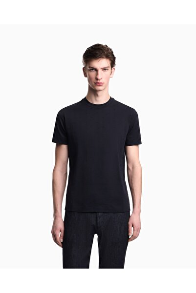 Emporio Armani Men's Regular Fit Micro Eagle Patterned Round Collar Short Sle...