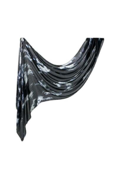 Generic Women Black White Tie-Dye Chiffon Scarf | Lightweight Breathable Shaw...