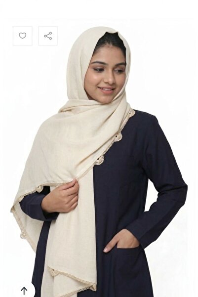 Veil Designer Turkish veil with crochet work and Japanese fabric on both ends...