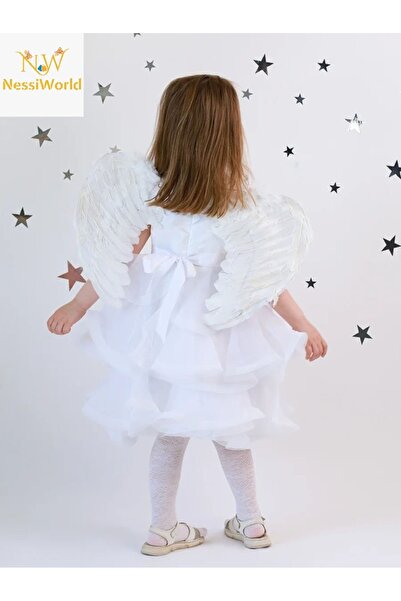NW NessiWorld White Colored Baby Size Angel Wing 30X45 cm