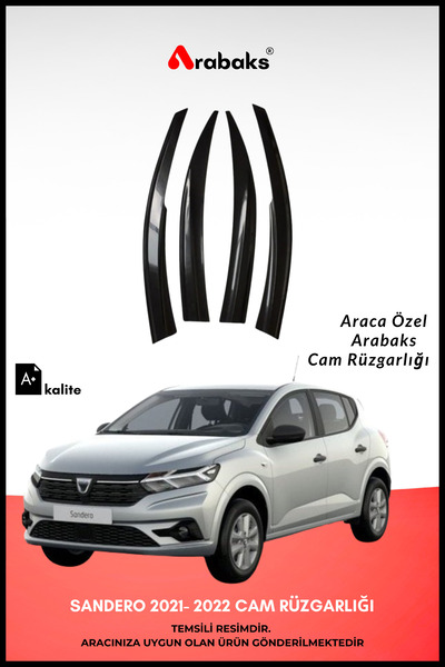 Arabaks Dacia Sandero 2021-2022 Cam Rüzgarlığı 4'lü Takım (MUGEN TİP, DAYANIK...