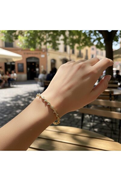 Ahsen Shine Xuping Zirkon Altın Görünümlü Bileklik