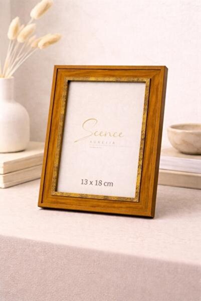 OEM Decorative wooden photo frame with gold insert, light brown, for desk and...