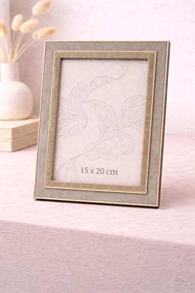 OEM Elegant wooden photo frame with gold border, light gray color, for photos...