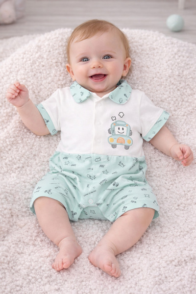 mothers dream Baby Boy Cartoon Romper/set – Soft Cotton Short Sleeve Onesie |...