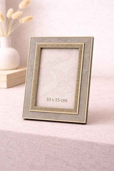 OEM Elegant wooden photo frame with gold border, light gray color, for photos...
