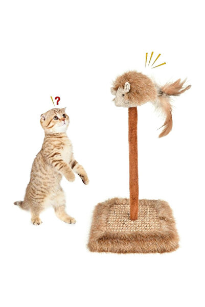 Livenda عمود خدش للقطط مع لعبة صوتية