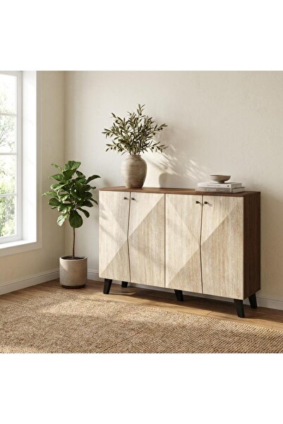 Palma homez Modern design wooden shoe cabinet, beige x brown, 120x32x93 cm