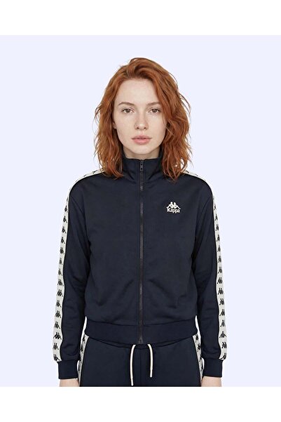 Kappa 222 Banda Alber Full Zip Kadın Siyah Regular Fermuarlı Eşofman Üstü