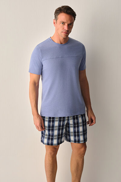 SUWEN طقم بيجامة شورت للرجال من إيثان