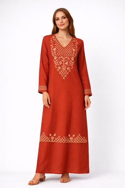 Kareem Miss Salma Women's jalabiya with distinctive oriental embroidery, soft...
