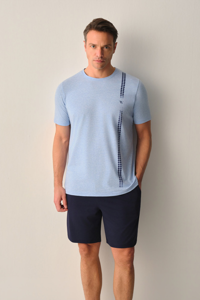 SUWEN طقم بيجامة شورت رجالي من تشارلز