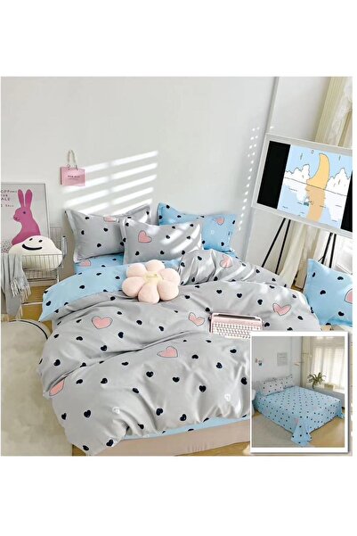 OEM Bubmac Finet Linen, Sulphur, Double Bed, 2 Persons, 6 Pieces, Heart Pattern