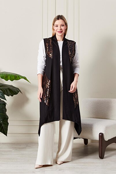 Ferace Γυναικείο Ασύμμετρο Κομμένο Λεοπάρ Μεγάλου Μεγέθους Γιλέκο