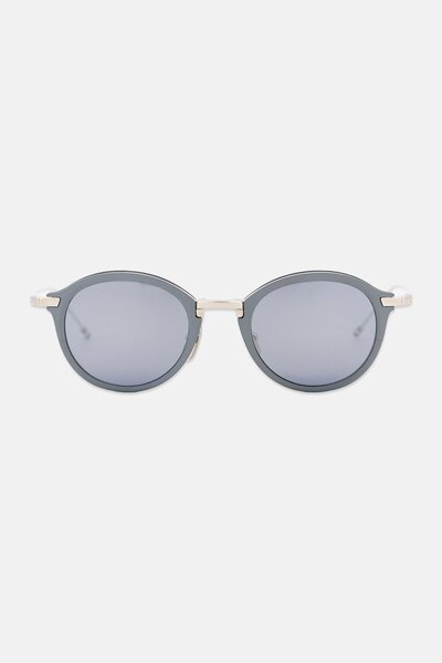 THOM BROWNE Men TB-110 B-T-GRY-SLV-48 Round Sunglasses, Grey