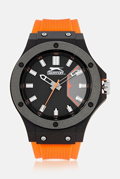 Slazenger Men SL96572101 Silicone Analog Watch 47mm, Orange