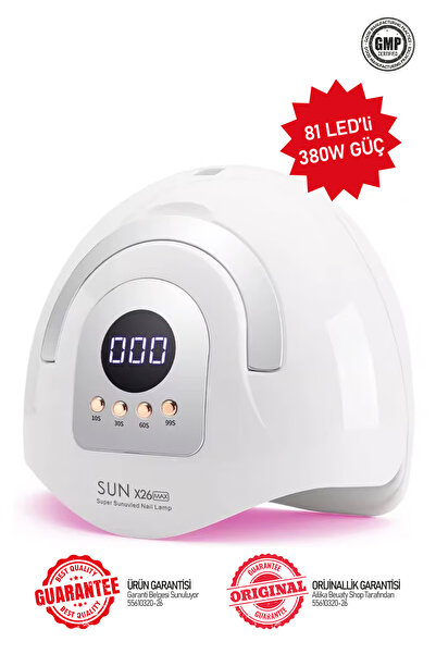 Ailika SUN Kalıcı Oje ve Protez Tırnak Jel Kurutucu Uv Led Lamba 380W Sun X26...