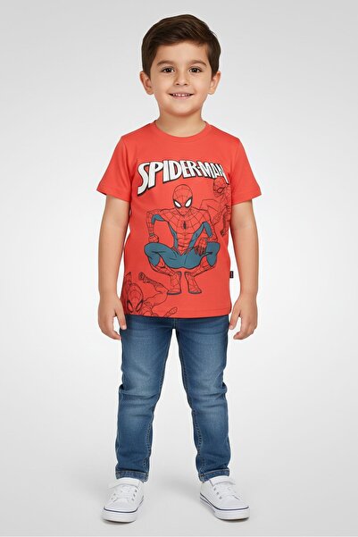 Marvel Toddlers Boy Short Sleeve Spiderman Top, Orange