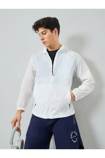 Styli Men White Long Sleeve Jacket