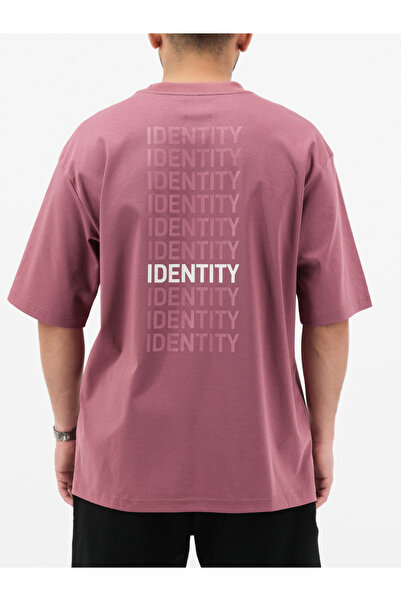 Unidentity Clothing By Styli تيشيرت رجالي أرجواني برسومات كبيرة الحجم