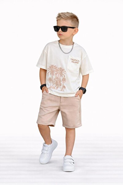 Bambam Αγορίστικο Σετ Σορτς Tropical με τύπωμα 2τμχ -116731