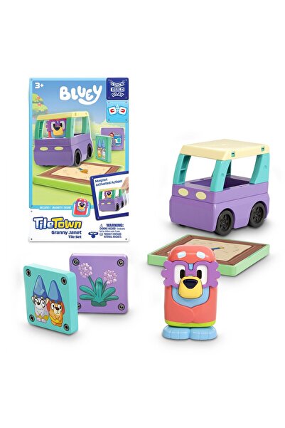 bluey Σετ πλακιδίων Tile Town Magnetiske Mini Legesaet Granny Janet