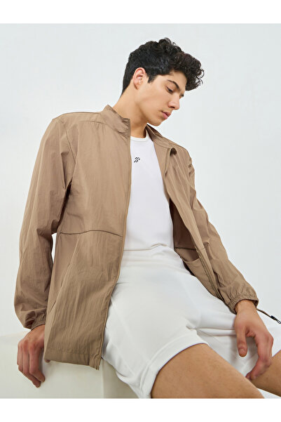 Styli Men Khaki Zip-Up Jacket
