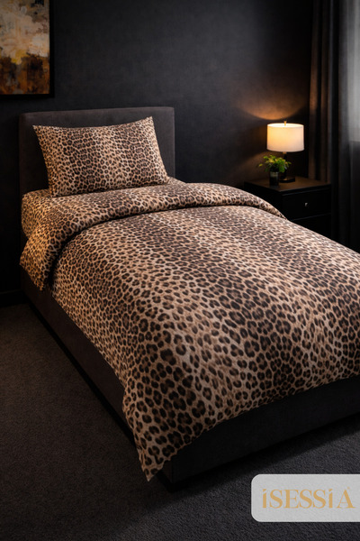 Isessia Allura Kalp Single Fitted Sheet Pieces Duvet Cover Set