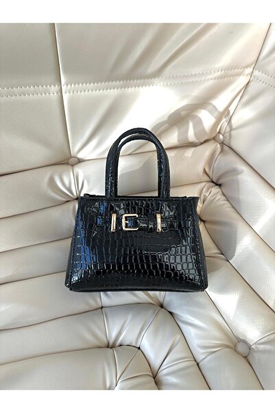 minebag تفاصيل حزام ميني ناديا نسائي حقيبة عابرة للجسم أسود كروكو