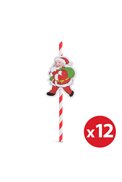 FAMİLY Paper straws - Christmas - 197 x 6 mm - 12 pieces / pack