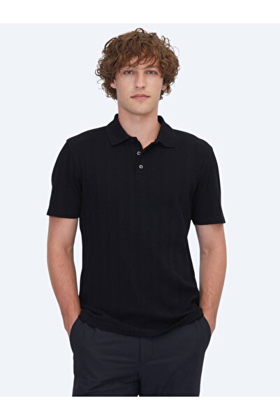 Kip Black Striped 100% Cotton T-Shirt