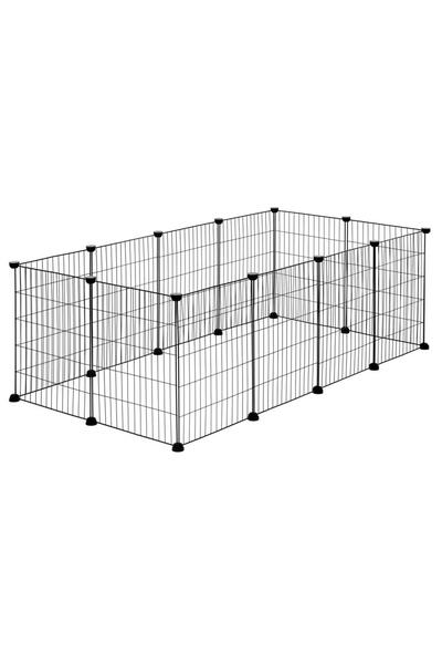 SERSIMO Țarc modular pentru animale cu 12 panouri metalice, pliabil, configur...