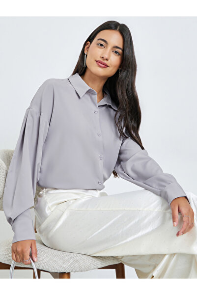 Styli Lilac Button-Down Long Sleeve Shirt