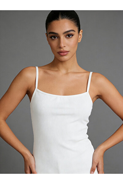 Take Two By Styli White Solid Strappy Cami Top