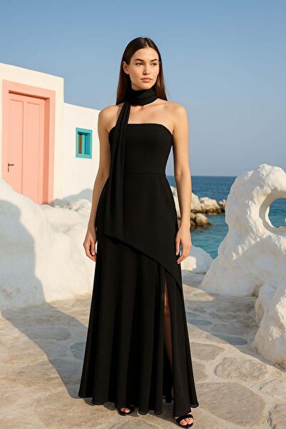 NOK İSTANBUL Iconic Pure Elegance Maxi Dress Black