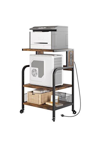 Garvee 3-Tier Large Printer Stand with Power Outlets&USB Ports-Adjustable Sto...