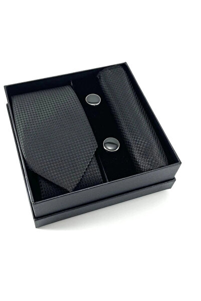 Generic Brand Krat Button Set Black Patterned Krat Handkerchief Cufflink Spec...