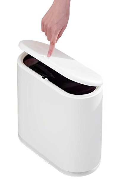 Arabest Liter Rectangular Plastic Trash Can Wastebasket with Press Type Lid,2...