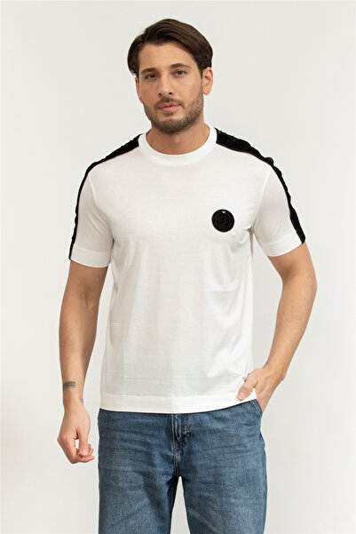 Emporio Armani Men's Cotton Crew Neck Short Sleeve White T-Shirt