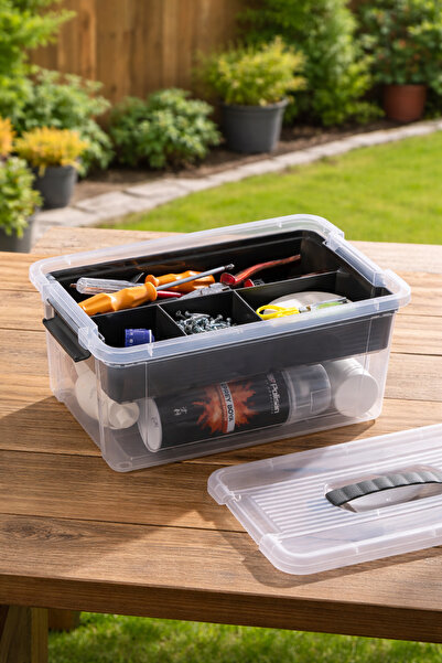 Porsima 1311-3 5-Compartment Multi-Purpose Organizer Storage Container with L...